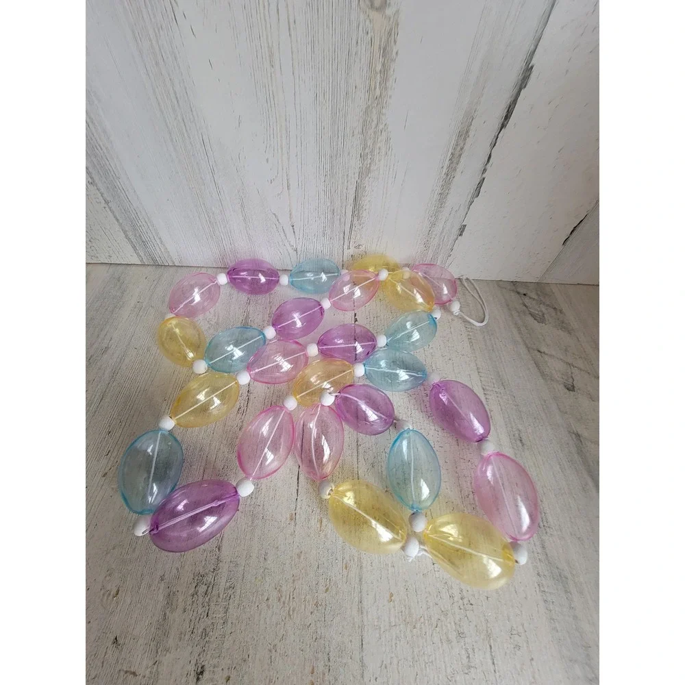 Easter plastic bubble egg garland pastel spring home decor figure
